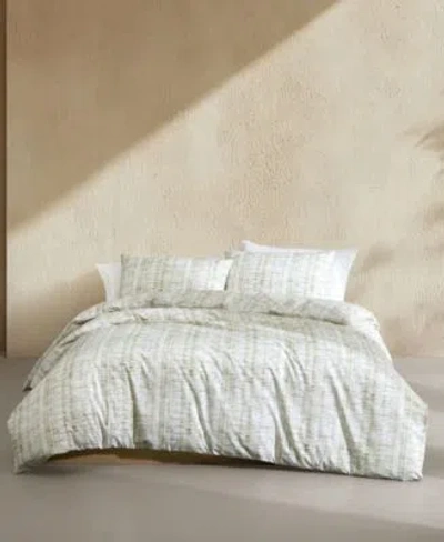 Calvin Klein Weave Texture Cotton Rich Comforter Sets In Green