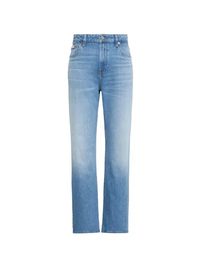 Calvin Klein Whiskering-effect Jeans In Blue