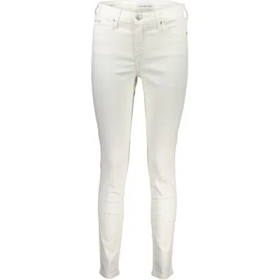 Calvin Klein White Cotton Jeans & Pant
