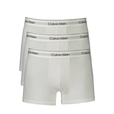 Calvin Klein White Cotton Men Boxer In Gray
