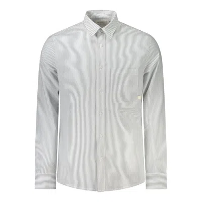 Calvin Klein White Cotton Men Shirt In Gray