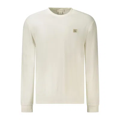 Calvin Klein White Cotton Men Sweater In Neutral