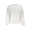 Calvin Klein Sleek White Cotton Sweatshirt With Logo Print In White