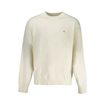 Calvin Klein Logo-detail Crew-neck Sweater In White