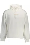Calvin Klein Chic White Cotton Hooded Sweatshirt With Logo Detail