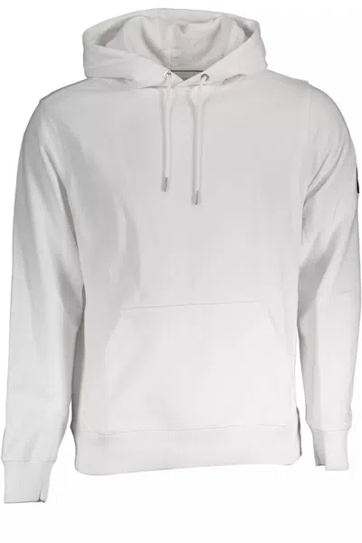 Calvin Klein Sleek White Hooded Sweatshirt With Logo Detail In Neutral