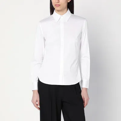 Calvin Klein Cotton Shirt With Collared Neck And Cuffed Sleeves In White