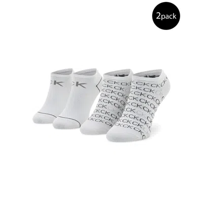 Calvin Klein White Cotton Sock In Gray