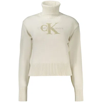 CALVIN KLEIN WHITE COTTON SWEATER