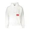 Calvin Klein Chic White Hooded Sweatshirt With Logo Print In White