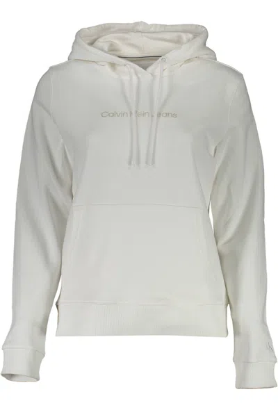 Calvin Klein White Cotton Sweater In Gray