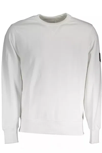 Calvin Klein White Cotton Sweater In Multi