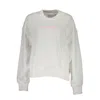 Calvin Klein Chic White Cotton Logo Sweatshirt In White