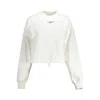 Calvin Klein Elegant White Cotton Sweatshirt With Chic Details In White