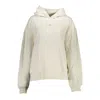Calvin Klein Elegant White Hooded Sweatshirt With Logo In White
