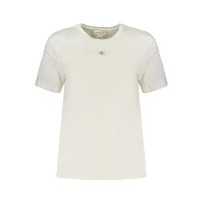 Calvin Klein White Cotton Women's T-shirt In Gray