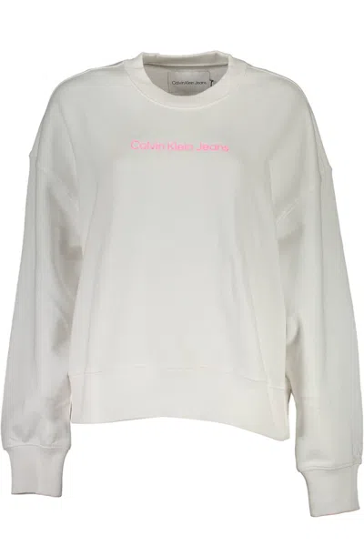 Calvin Klein Chic White Cotton Logo Sweatshirt