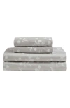 Calvin Klein White Flowers 300 Thread Count Sateen Sheet Set In Flax