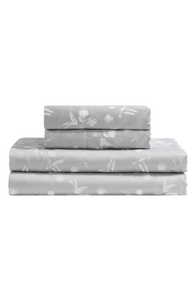 CALVIN KLEIN CALVIN KLEIN WHITE FLOWERS 300 THREAD COUNT SATEEN SHEET SET