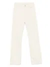 Calvin Klein Relaxed Flare Linen Trousers In White