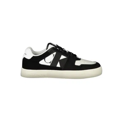 Calvin Klein White Leather Men Sneaker In Black