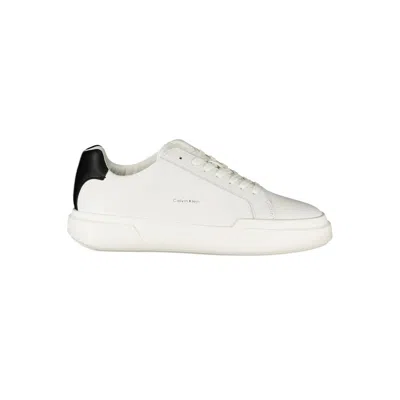 CALVIN KLEIN WHITE LEATHER MEN SNEAKER