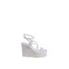 Calvin Klein White Leather Wedge Sandals In Multi