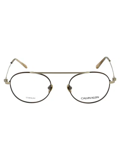 Calvin Klein White Metal Optical Glasses In Multi
