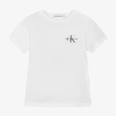 Calvin Klein Kids' White Monogram Cotton T-shirt
