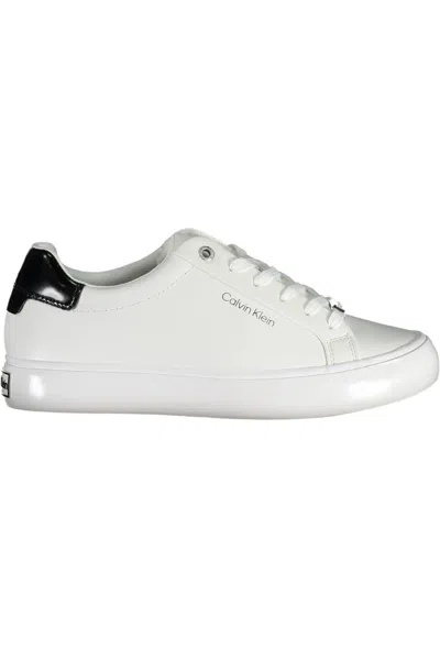 Calvin Klein White Nylon Sneaker In Neutral
