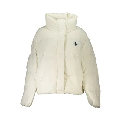 Calvin Klein White Polyamide Jackets & Coat In Neutral