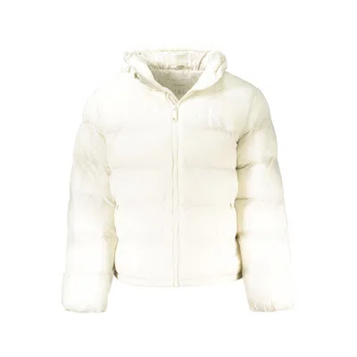 Calvin Klein White Polyamide Men's Men's Jacket In Neutral
