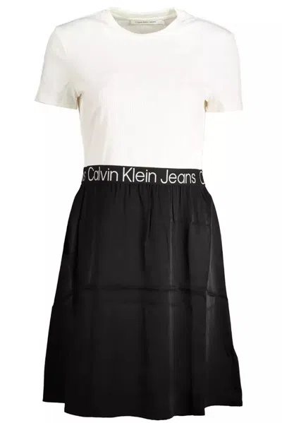 Calvin Klein White Polyester Dress In Multi