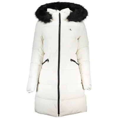 Calvin Klein White Polyester Jackets & Coat