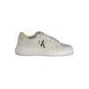 Calvin Klein Chic White Lace-up Sneakers With Contrast Details In White