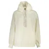 Calvin Klein Chic White Hooded Fleece Sweatshirt In Neutral
