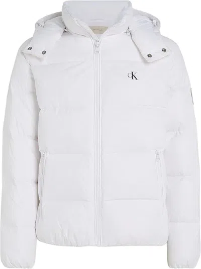 Calvin Klein White Quilted Padded Jacket In Bianco Chiari E Naturali