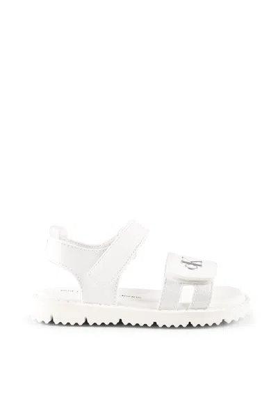 Calvin Klein Kids' White Sandals For Girl With Logo