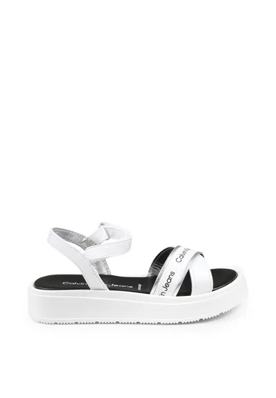 Calvin Klein Kids' White Sandals For Girl With Logo