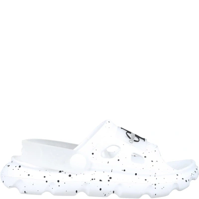 Calvin Klein White Sandals For Kids With Logo