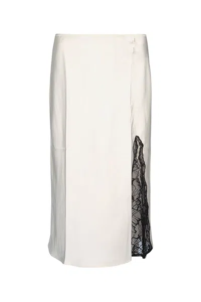 Calvin Klein White Satin Skirt