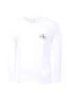 Calvin Klein White T-shirt For Kids With Black Logo In White