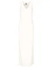 Calvin Klein White V Neck Midi Dress