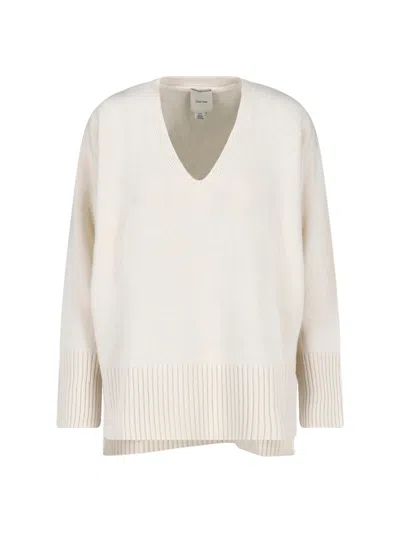 Calvin Klein White Wool Asymmetrical Hem Sweater