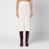 Calvin Klein White Wool Ribbed Skirt In White