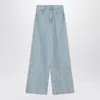 Calvin Klein Logo Patch Wide-leg Jeans In Light Blue