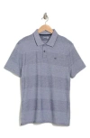 Calvin Klein Wide Jacquard Polo In Dark Sapphire