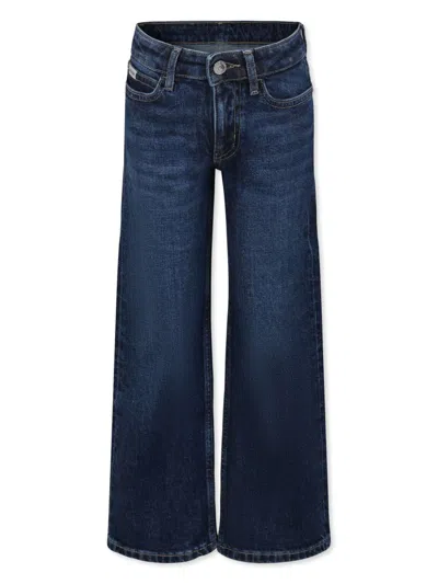 Calvin Klein Kids' Wide-leg Jeans In Denim