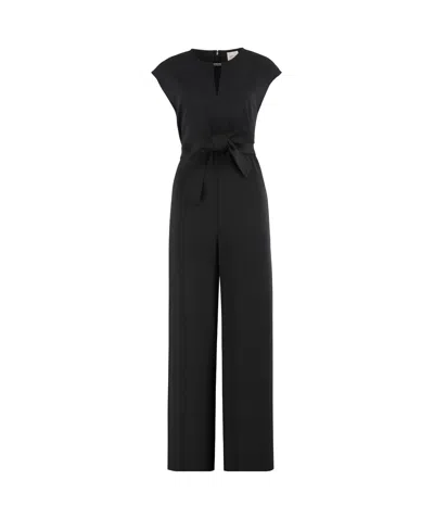 Calvin Klein Wide-leg Knit Jumpsuit In Black
