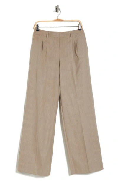 Calvin Klein Wide Leg Pinstripe Pants In Nomad Multi